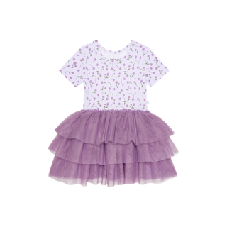 Posh Peanut Girl's Short Sleeve Tulle Dress - Jeanette (Floral)