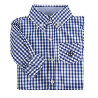 Andy and Evan Blue Gingham L/S Classic Shirtzie
