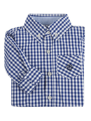 Andy and Evan Boys Long Sleeve Classic Shirt - Blue Gingham