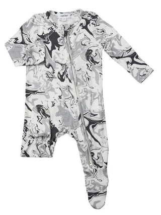 Bamboo 2-Way Zipper Footie - Marble Grey Baby & Toddler Sleepwear