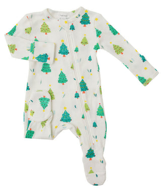 Angel Dear Infant Footie with Zipper - Happy Christmas Tree