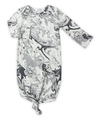 Angel Dear Newborn Knotted Gown - Marble Grey