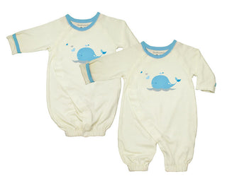 Babysoy Boys Convertible Gown - Whale