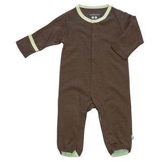 Babysoy Boys Footie with Snaps - Chocolate
