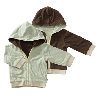 Babysoy Infant Reversible Hoodie - Tea and Chocolate