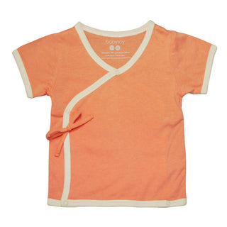 Babysoy Short Sleeve Kimono Tee Shirt - Cantaloupe