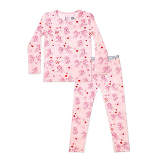 Bellabu Bear Girl's Bamboo Long Sleeve Pajama Set - PAW Patrol Valentine's Pink 