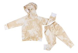 Birdie Bean Bamboo Long Sleeve Hoodie and Jogger Outfit Set - Ivory Tie-Dye