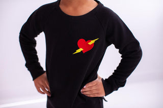Birdie Bean Boy's Bamboo Crewneck Sweatshirt - Axel (Valentine Heart) 