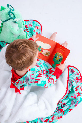 Birdie Bean Boy's Plush Toddler Blanket - Arlo (Green Dinos)