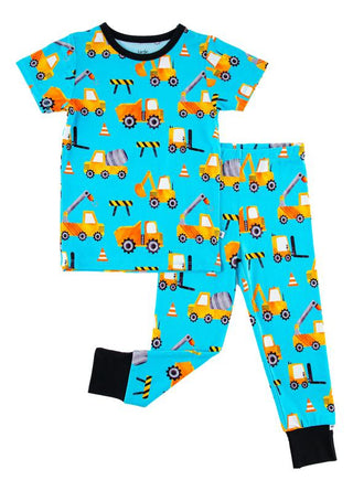 Birdie Bean Boy's Short Sleeve Pajama Set - Ivan (Construction Vehicles)