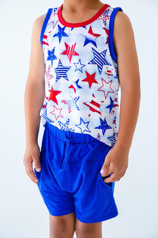 Birdie Bean Boy's Tank Top and Shorts Outfit Set - Kennedy (Stars)
