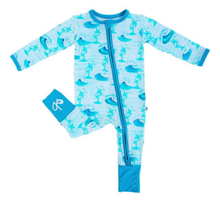 Birdie Bean Convertible Footie Romper - Chase Waves and Palm Trees