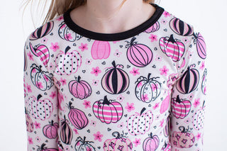 Birdie Bean Girl's Bamboo Long Sleeve Pajama Set - Quinn (Pumpkins)