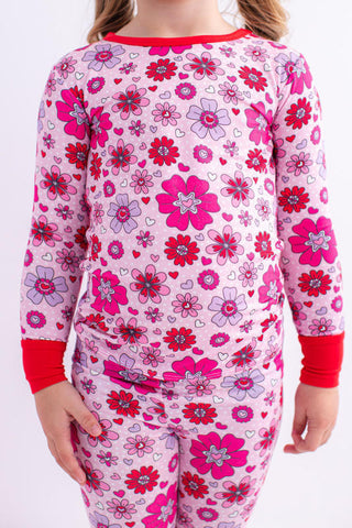 Birdie Bean Girl's Bamboo Long Sleeve Pajama Set - Remi (Floral) 