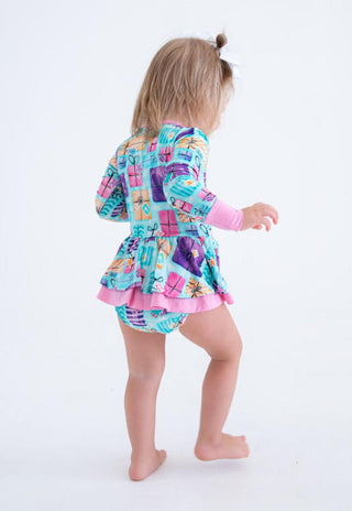 Birdie Bean Girl's Bamboo Long Sleeve Twirl Bodysuit Dress - Mariah (Gift Boxes)