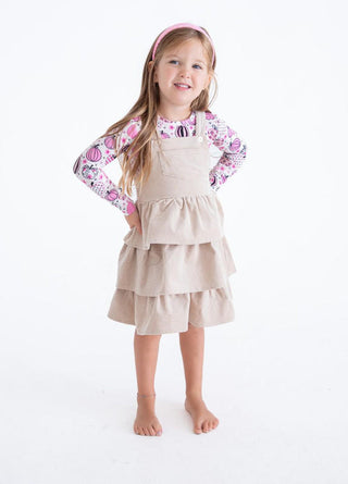 Birdie Bean Girl's Corduroy Overall Jumper Outfit Set - Quinn (Pumpkins)