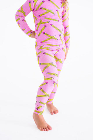 Birdie Bean Girl's Long Sleeve Pajama Set - Grace (School)