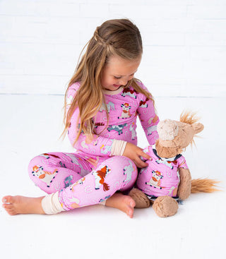Birdie Bean Girl's Long Sleeve Pajama Set - Kelsea (Horses)