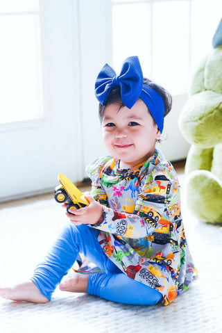 Birdie Bean Girls Peplum Top and Pant Outfit Set - Rex Dinos and Construction