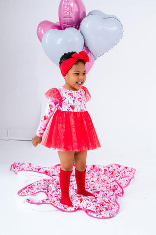 Birdie Bean Girl's Plush Toddler Blanket - Amara (Heart Balloons)