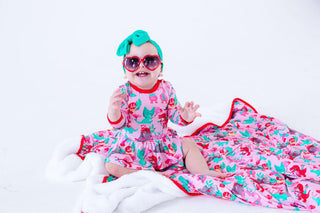 Birdie Bean Girl's Plush Toddler Blanket - Cera (Pink Dinos)