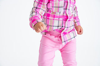 Birdie Bean Girl's Solid Bamboo Jogger - Prism Pink