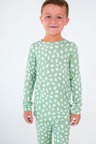 Birdie Bean Long Sleeve Pajama Set - Willow Deer Dots