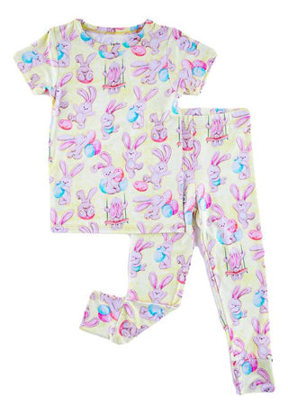 Birdie Bean Short Sleeve Pajama Set - Oliver (Stuffed Bunnies)