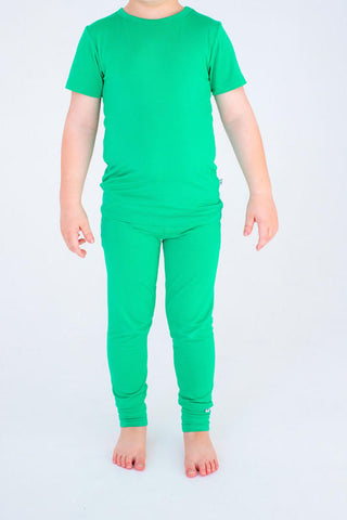 Birdie Bean Solid Short Sleeve Pajama Set - Clover (Green)