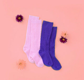Birdie Bean Solid Socks Set - Pink and Blue
