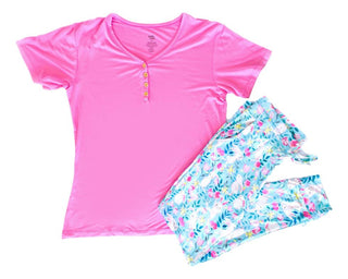 Birdie Bean Womens Short Sleeve Lounge Pajama Set - Lilly Bunnies