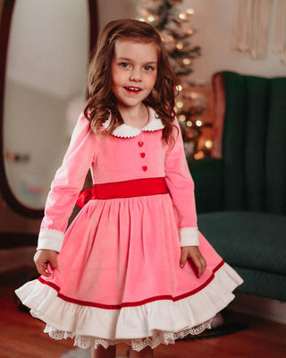 Eliza Cate and Co Girl's Holiday Twirl Dress - Jolly Little Helper
