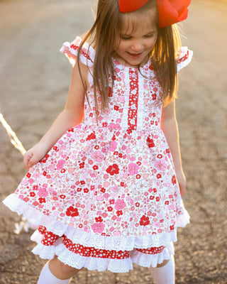 Eliza Cate and Co Girl's Twirl Dress - Love Blooms (Floral) 