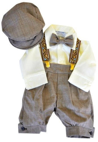 Just Darling Boy's Knickers Suit Outfit Set - White & Grey