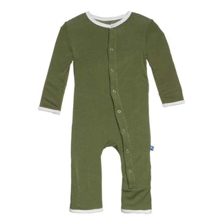 KicKee Pants Applique Coverall Romper, Moss Clover