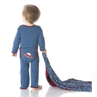 KicKee Pants Applique Coverall - Twilight Space Ship