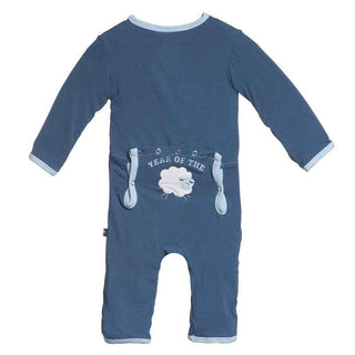 KicKee Pants Applique Coverall - Twilight Year of the Sheep