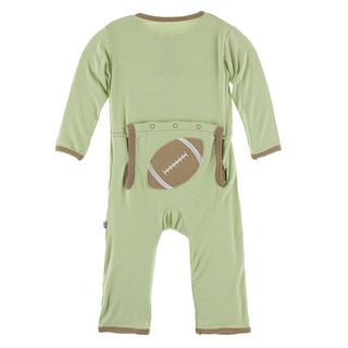 KicKee Pants Applique Coverall with Zipper - Field Green Football