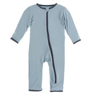 KicKee Pants Applique Coverall with Zipper - Jade Forest Rabbit