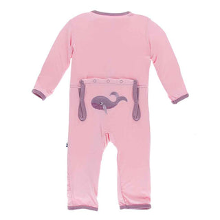 KicKee Pants Applique Coverall with Zipper - Lotus Whales