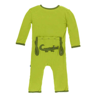 KicKee Pants Applique Coverall with Zipper - Meadow Crocodile