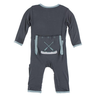 KicKee Pants Applique Coverall with Zipper - Stone Paddles and Canoe