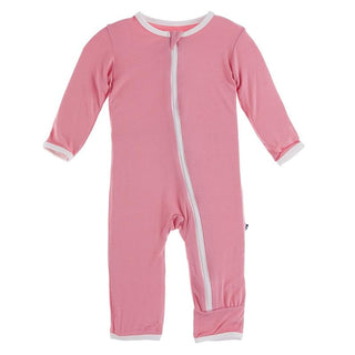 KicKee Pants Applique Coverall with Zipper - Strawberry Forest Rabbit
