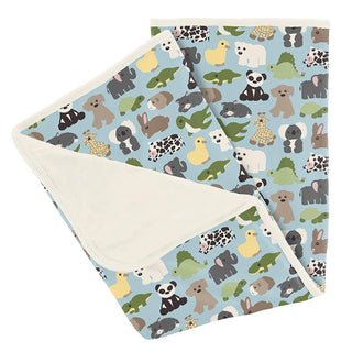 KicKee Pants Baby Boys Print Bamboo Stroller Blanket - Spring Sky Too Many Stuffies
