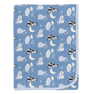 KicKee Pants Baby Boys Print Bamboo Swaddling Blanket - Dream Blue Hey Diddle Diddle 