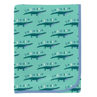 KicKee Pants Baby Boys Print Bamboo Swaddling Blanket - Glass Later Alligator 