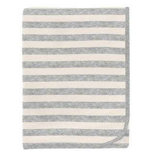 KicKee Pants Baby Boys Print Bamboo Swaddling Blanket - Heathered Mist Sweet Stripe