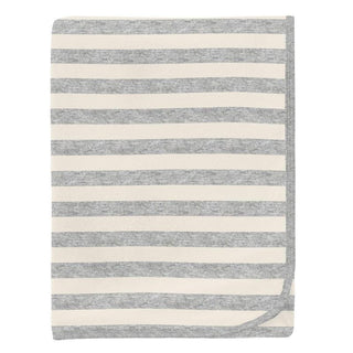 Baby Boys Print Bamboo Swaddling Blanket - Heathered Mist Sweet Stripe Swaddling Blankets