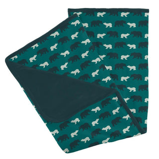 KicKee Pants Baby Boys Print Stroller Blanket, Cedar Brown Bear - One Size WCA22